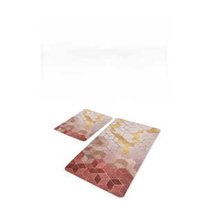 Ružové zamatové kúpeľňové predložky v súprave 2 ks 60x100 cm – Mila Home vyobraziť