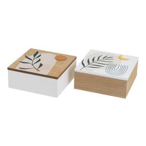 Úložné boxy v súprave 2 ks s vekom/dekoratívne ø 20x8, 5 cm – Casa Selección vyobraziť