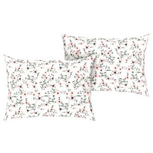 LIVARNO home Obliečky na vankúš zo saténového mikrovlákna, 80 x 40 cm, 2 kusy (kvety/biela) vyobraziť