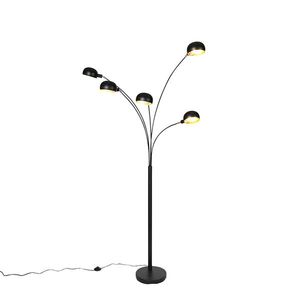 Dizajnová stojaca lampa čierna 5-svetlo - Sixties vyobraziť