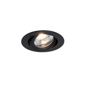 Zapustené bodové svietidlo čierne, naklápacie, 8, 2 cm, vrátane LED stmievateľné do teplej farby IP54 Ultra Slim - Pupil vyobraziť