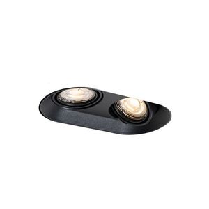 Okrúhle zapustené bodové svetlo čierne GU10 50 mm 2-svetlo - Hubs vyobraziť