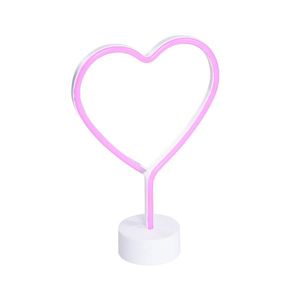 Neónová stolná lampa biela s ružovou vrátane LED - Amore vyobraziť