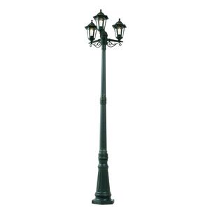 Klasická vonkajšia lampa tmavozelená 217cm 3-svetlá IP44 - New Haven vyobraziť