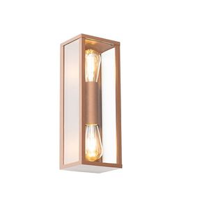 Priemyselná nástenná lampa hrdzavohnedá 38 cm 2-žiarovková IP44 - Charlois vyobraziť