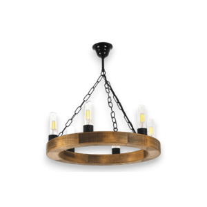 Exodus Lighting Srl Luster na reťazi IOS 6xE27/60W/230V pr. 50 cm buk - FSC certifikované vyobraziť