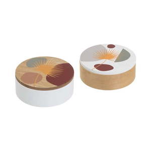 Úložné boxy v súprave 2 ks s vekom/dekoratívne ø 17x6, 5 cm – Casa Selección vyobraziť
