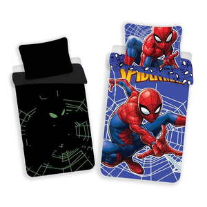 Červené/modré bavlnené detské obliečky so svietiacim efektom na jednolôžko 140x200 cm Spider-man – Jerry Fabrics vyobraziť