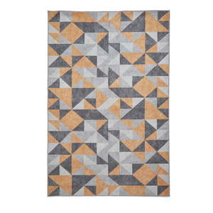 Prateľný koberec v okrovožltej a sivej farbe 122x170 cm Coral Yellow&Grey – Think Rugs vyobraziť