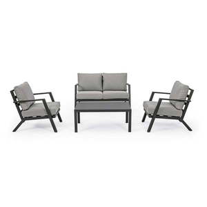 Sivý hliníkový záhradný lounge set pre 4 Harley – Bizzotto vyobraziť
