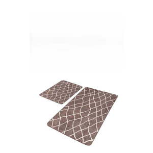 Hnedé zamatové kúpeľňové predložky v súprave 2 ks 60x100 cm – Mila Home vyobraziť