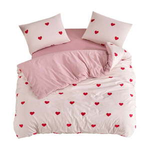 Ružové obliečky na dvojlôžko/predĺžené s plachtou/4-dielne 200x220 cm Red Heart – Mila Home vyobraziť
