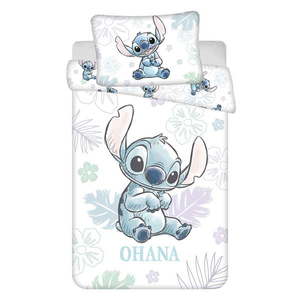 Biela bavlnená detská obliečka do postieľky 100x135 cm Lilo and Stitch "Ohana White" – Jerry Fabrics vyobraziť