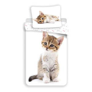 Biela bavlnená detská obliečka na jednolôžko 140x200 cm Kitten – Jerry Fabrics vyobraziť