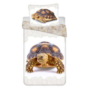 Biela/hnedá bavlnená detská obliečka na jednolôžko 140x200 cm Tortoise – Jerry Fabrics vyobraziť