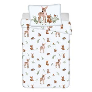 Biela/hnedá bavlnená detská obliečka do postieľky 100x135 cm Forest Animals – Jerry Fabrics vyobraziť