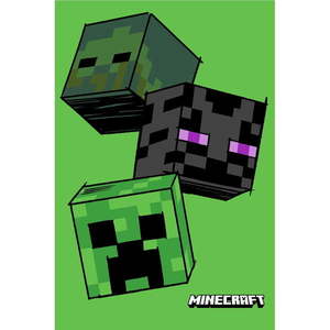 Zelená fleecová detská deka 100x150 cm Minecraft "The Mobs" – Jerry Fabrics vyobraziť