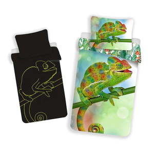 Zelené bavlnené detské obliečky so svietiacim efektom na jednolôžko 140x200 cm Chameleon – Jerry Fabrics vyobraziť