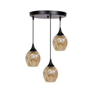 Čierne závesné svietidlo so skleneným tienidlom Aspa - Candellux Lighting vyobraziť
