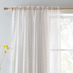 Biela/ružová záclona 140x183 cm Floral Stripe – Catherine Lansfield vyobraziť