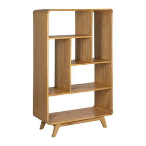 Knižnica z masívu mindi v prírodnej farbe 90x150x40 cm Lysa – Ixia vyobraziť