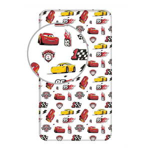 Napínacia bavlnená detská plachta 90x200 cm Cars "McQueen" – Jerry Fabrics vyobraziť