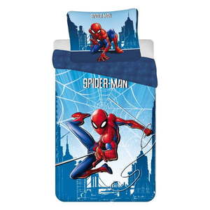 Modrá bavlnená detská obliečka na jednolôžko 140x200 cm Spider-man "Blue" – Jerry Fabrics vyobraziť