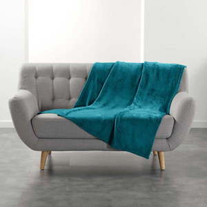 Modrá deka z mikroflanelu 125x150 cm Flanou – douceur d'intérieur vyobraziť