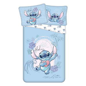 Modrá bavlnená detská obliečka na jednolôžko 140x200 cm Lilo and Stitch "Wave" – Jerry Fabrics vyobraziť