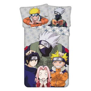 Bavlnená detská obliečka na jednolôžko 140x200 cm Naruto "Grey" – Jerry Fabrics vyobraziť