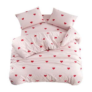 Ružové obliečky na jednolôžko/predĺžené s plachtou/3-dielne 160x220 cm Red Heart – Mila Home vyobraziť