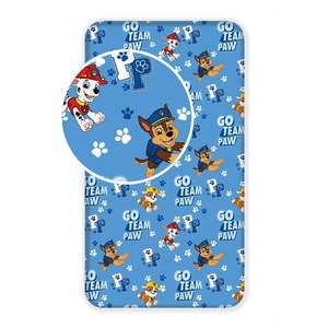 Modrá napínacia bavlnená detská plachta 90x200 cm Paw Patrol – Jerry Fabrics vyobraziť