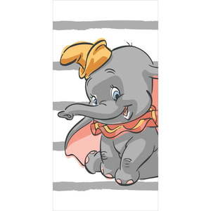 Biela/sivá bavlnená detská osuška 70x140 cm Dumbo "Stripe" – Jerry Fabrics vyobraziť
