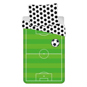 Zelená bavlnená detská obliečka na jednolôžko 140x200 cm Football – Jerry Fabrics vyobraziť