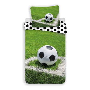 Zelená bavlnená detská obliečka na jednolôžko 140x200 cm Football – Jerry Fabrics vyobraziť