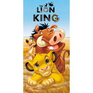 Modrá/hnedá bavlnená detská osuška 70x140 cm Lion King – Jerry Fabrics vyobraziť
