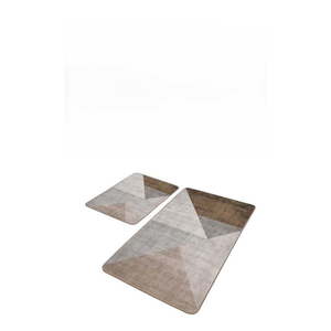 Sivé/hnedé zamatové kúpeľňové predložky v súprave 2 ks 60x100 cm – Mila Home vyobraziť