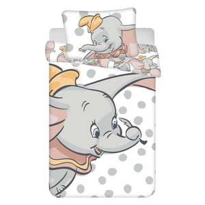 Biela/sivá bavlnená detská obliečka do postieľky 100x135 cm Dumbo "Dots" – Jerry Fabrics vyobraziť