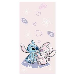 Ružová bavlnená detská osuška 70x140 cm Lilo and Stitch "Pink" – Jerry Fabrics vyobraziť
