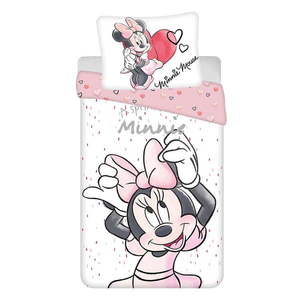 Biela/ružová bavlnená detská obliečka na jednolôžko 140x200 cm Minnie "White" – Jerry Fabrics vyobraziť