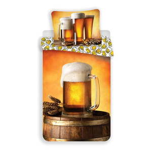 Jantárové bavlnené obliečky na jednolôžko 140x200 cm Beer – Jerry Fabrics vyobraziť