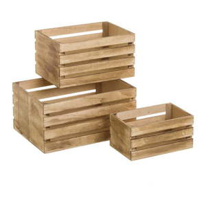 Úložné boxy v súprave 3 ks v prírodnej farbe 31x23x15 cm – Casa Selección vyobraziť