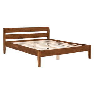 Dvojlôžková posteľ zo smrekového dreva s roštom v tmavohnedo-prírodnej farbe 180x200 cm Venus – Kalune Design vyobraziť