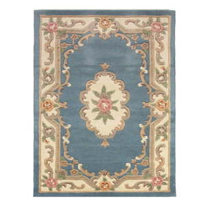 Modrý koberec z vlny Flair Rugs Aubusson, 75 × 150 cm vyobraziť