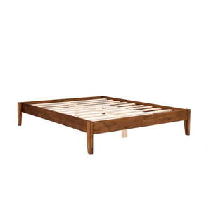 Dvojlôžková posteľ zo smrekového dreva s roštom v tmavohnedo-prírodnej farbe 160x200 cm Galaksi – Kalune Design vyobraziť