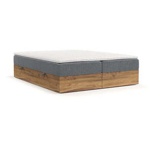 Boxspring posteľ s úložným priestorom v sivo-prírodnej farbe 180x200 cm Faro – Maison de Rêve vyobraziť