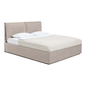 Čalúnená dvojlôžková posteľ taupe s úložným priestorom s roštom 180x200 cm Thessa Pillow – Bonami Selection vyobraziť