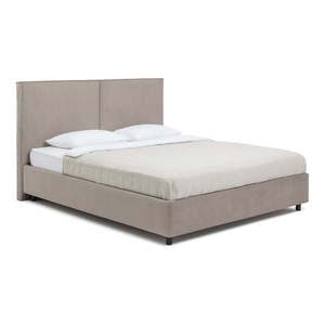 Čalúnená dvojlôžková posteľ taupe s úložným priestorom s matracom/s roštom 160x200 cm Myra Bold – Bonami Selection vyobraziť