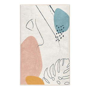 Krémový prateľný koberec 80x150 cm Abstract Shapes – Mila Home vyobraziť