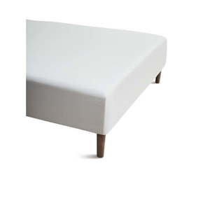 Biela napínacia plachta z bavlneného perkálu 140x200 cm Percale - JUNA vyobraziť
